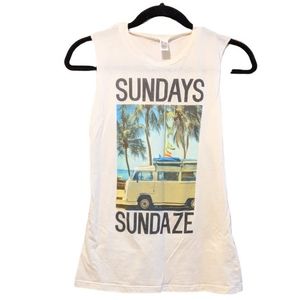 Sundays Sundaze Sleeveless Tank Top Sz Small